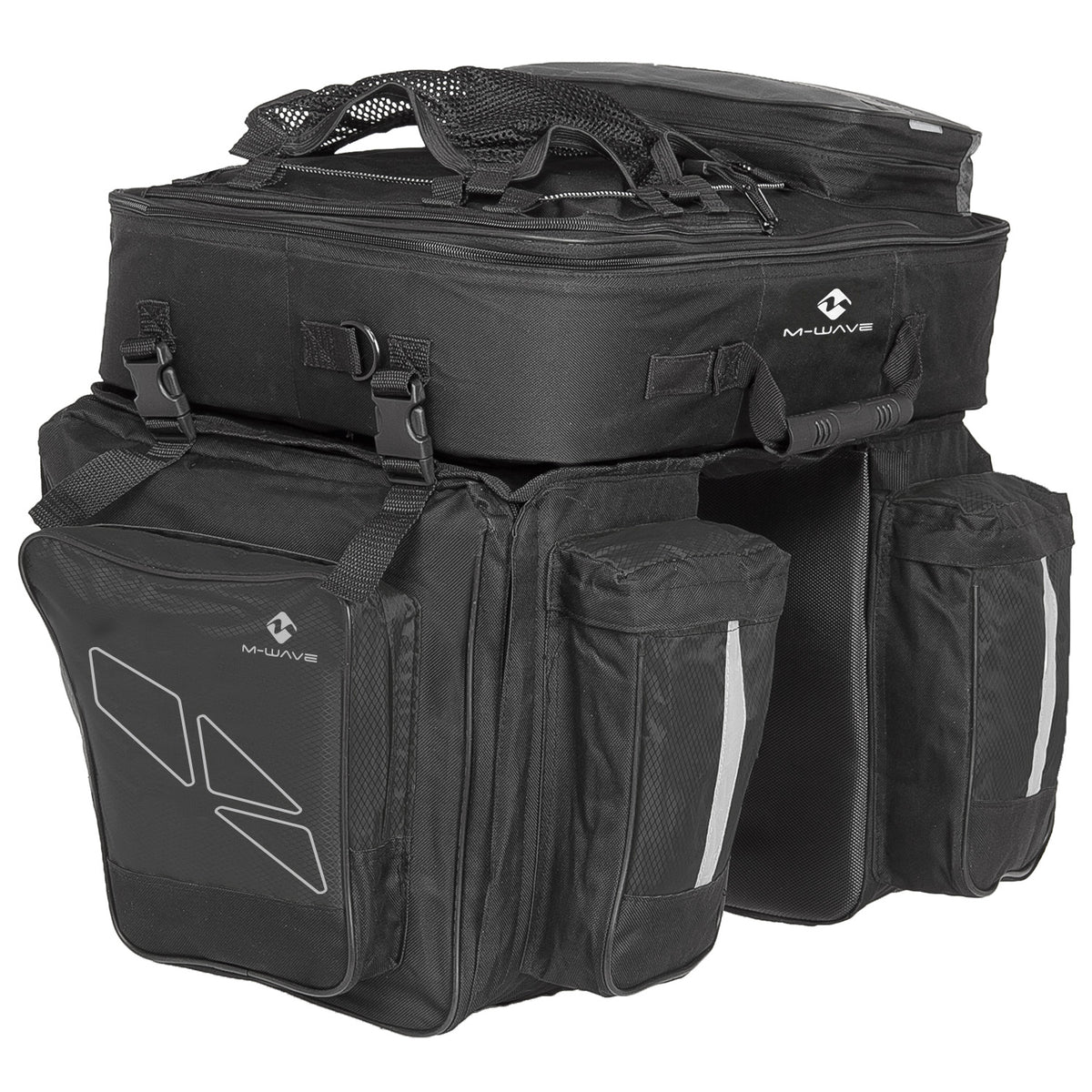 Alforjas M-Wave Amsterdam Triple negro/gris – vista general
