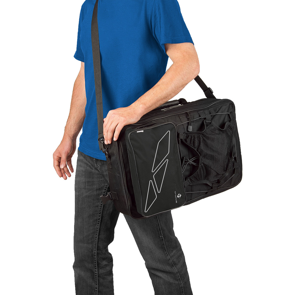 Alforjas M-Wave Amsterdam Triple negro/gris – bolsa superior