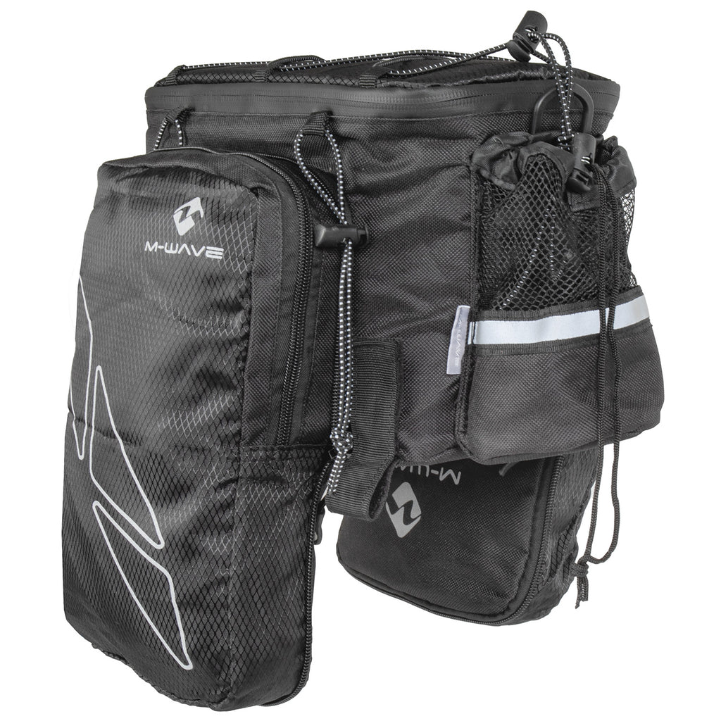 Bolsa de portabultos M-Wave Amsterdam EXP negro – alforjas desplegadas