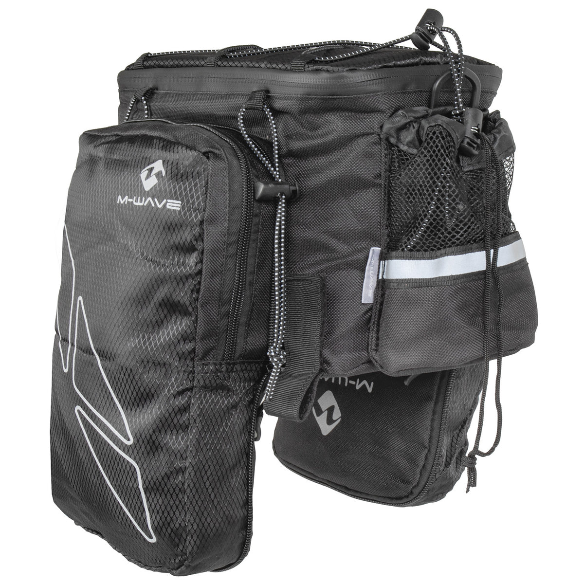 Bolsa de portabultos M-Wave Amsterdam EXP negro – alforjas desplegadas