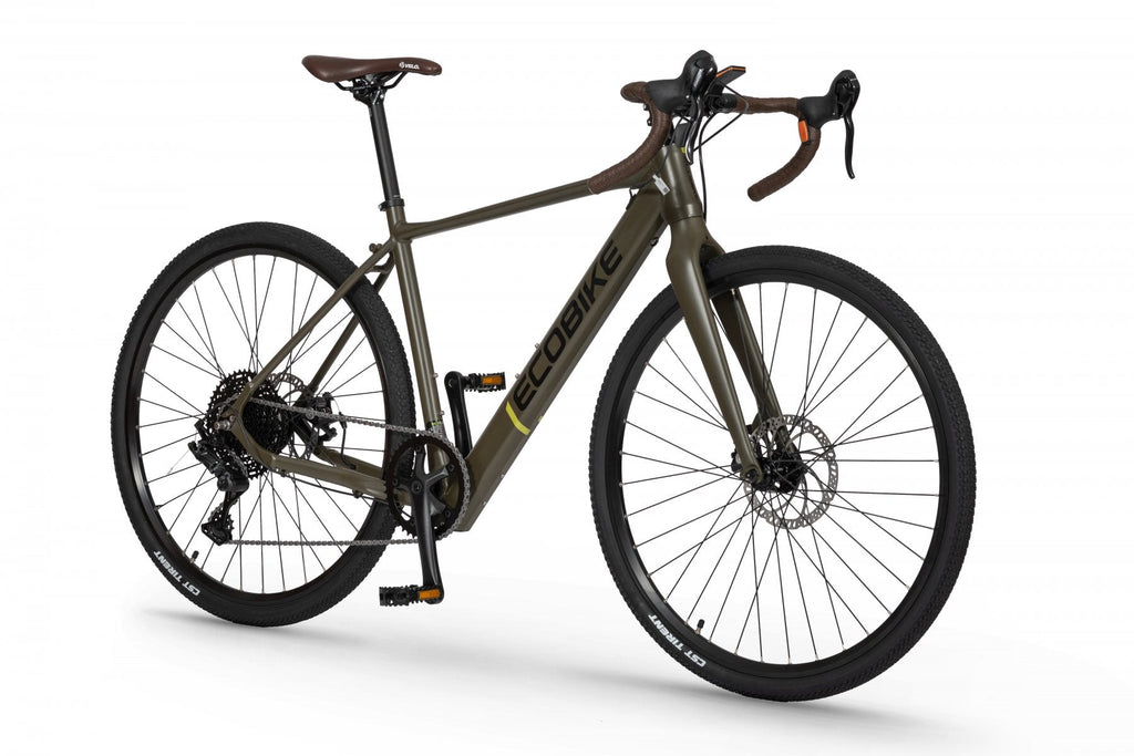 Bicicleta eléctrica gravel Ecobike Forest Arrow verde – detalle