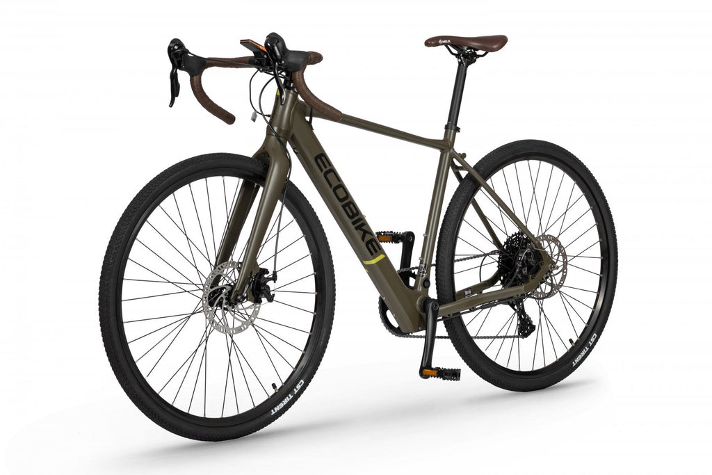 Bicicleta eléctrica gravel Ecobike Forest Arrow verde – detalle