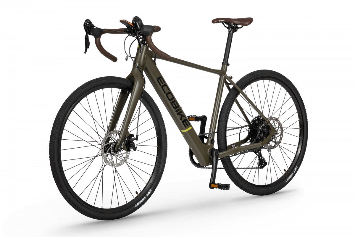 Bicicleta eléctrica gravel Ecobike Forest Arrow verde – detalle