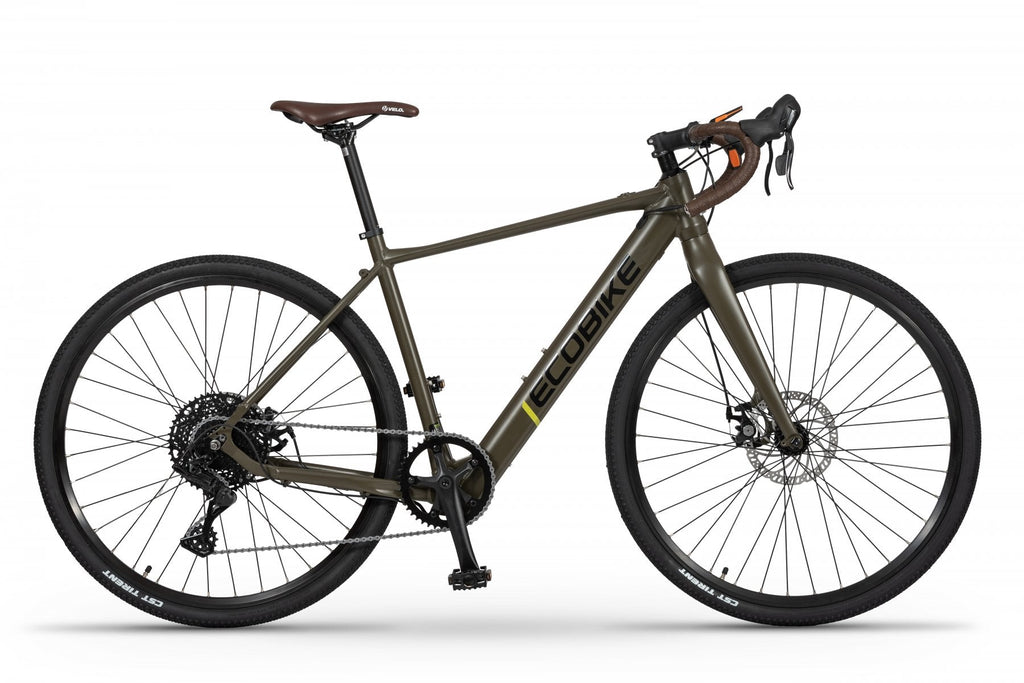 Bicicleta eléctrica gravel Ecobike Forest Arrow verde – vista lateral