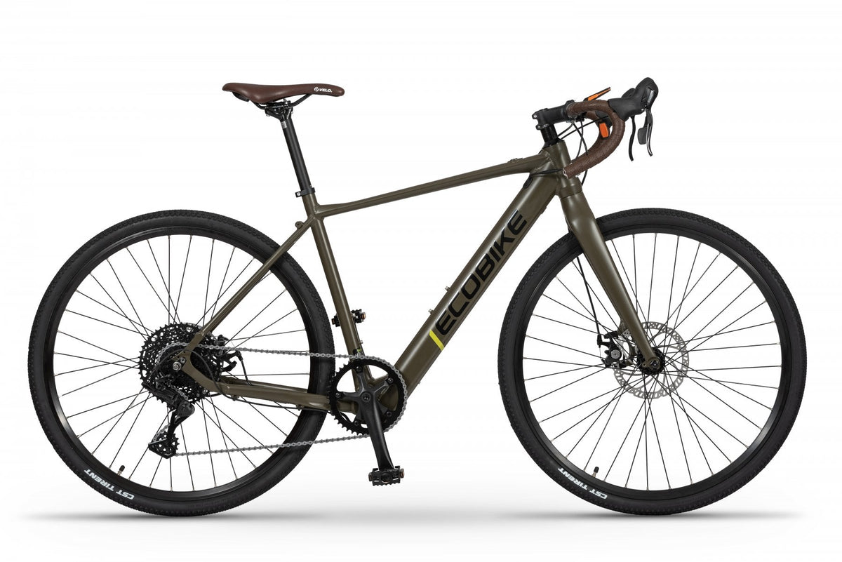 Bicicleta eléctrica gravel Ecobike Forest Arrow verde – vista lateral