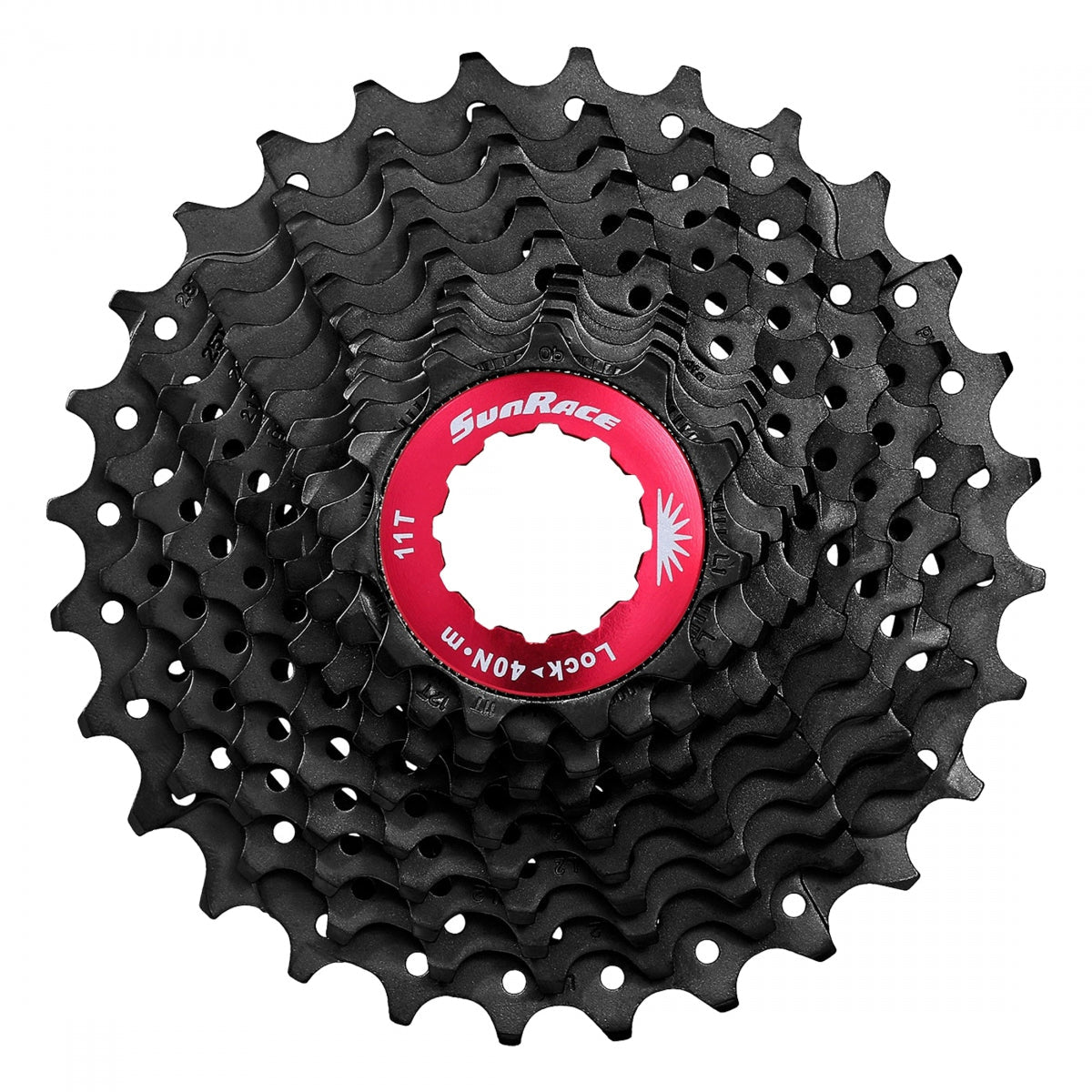 Cassette SunRace CSRX1 11-32 11 velocidades negro – Vista frontal