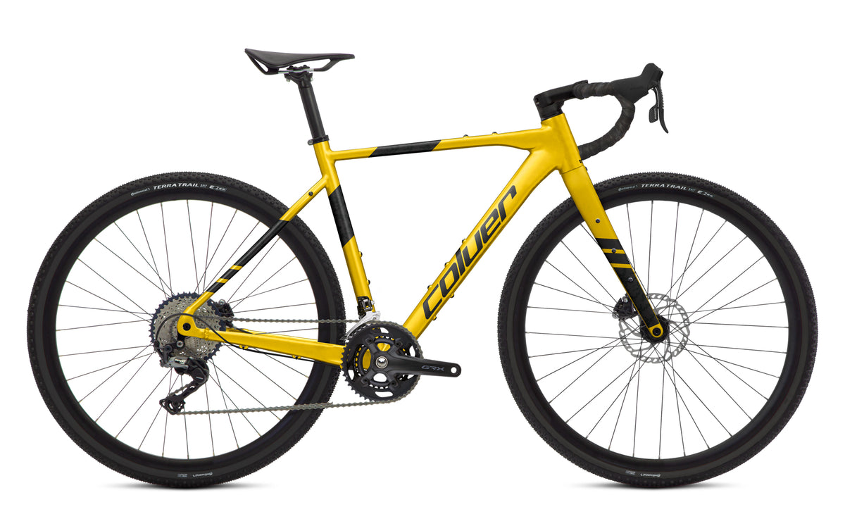 Bicicleta gravel Coluer Karman 6.6 2026 amarillo mate – vista lateral