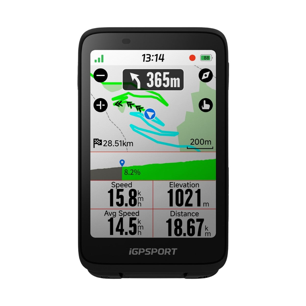 Ciclocomputador GPS iGPSPORT BiNavi negro – pantalla