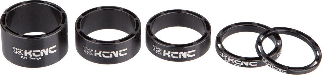 Espaciadores de dirección KCNC Hollow Pack negro – pack de 5