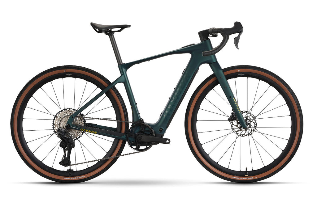 Bicicleta eléctrica gravel Raymon Norza Pro 2026 pinegreen – vista lateral