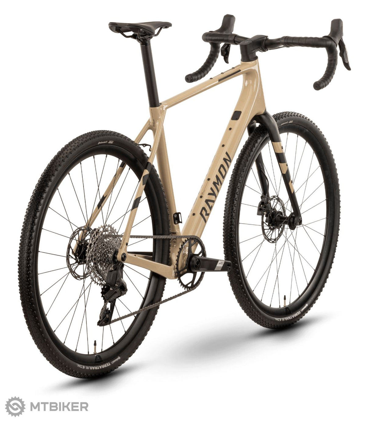Bicicleta gravel Raymon Soreno Pro Apex AXS 2025 sand/black – detalle