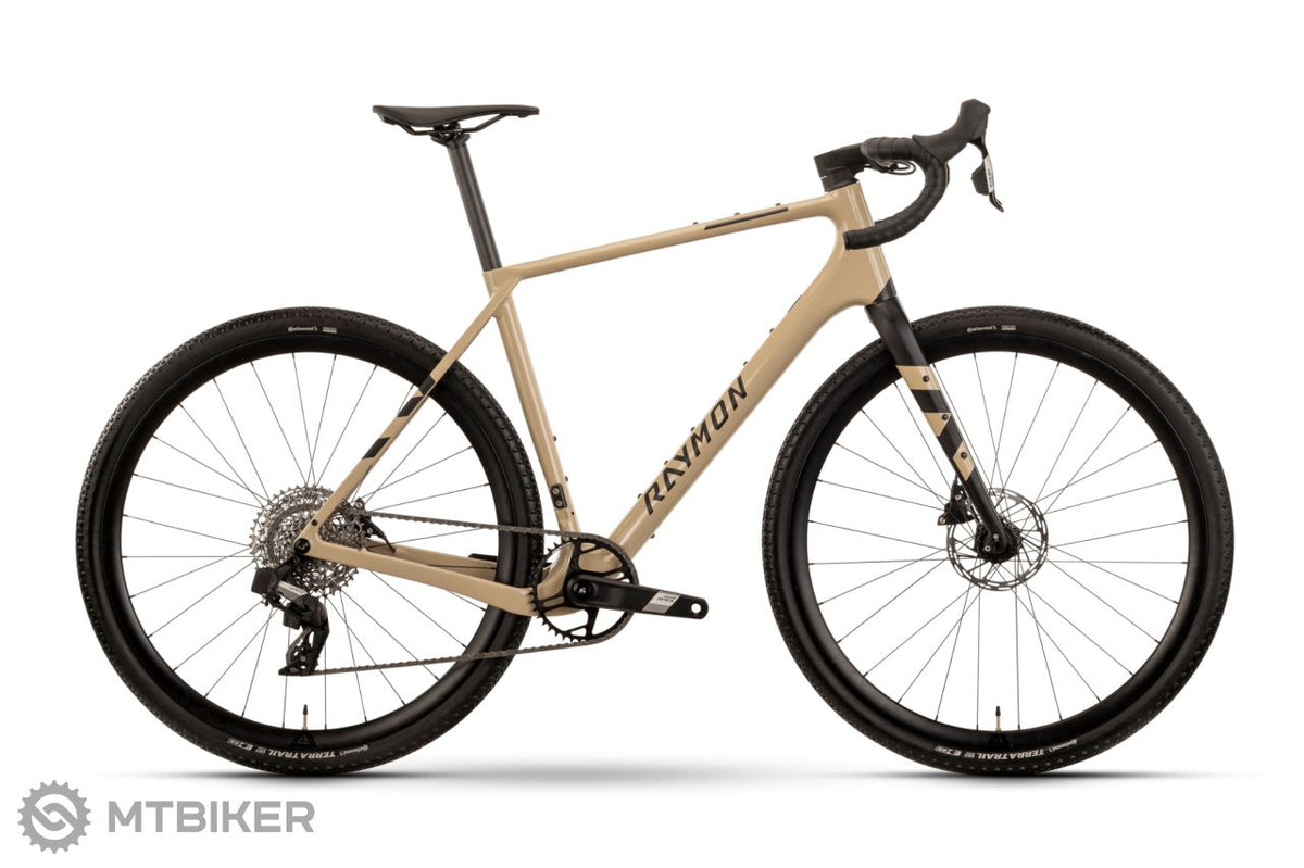 Bicicleta gravel Raymon Soreno Pro Apex AXS 2025 sand/black – vista lateral