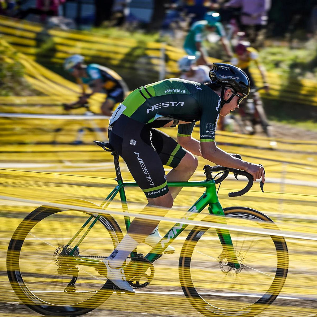 Bicicleta ciclocross MMR Attack 00 2024 chrome green replica – detalle