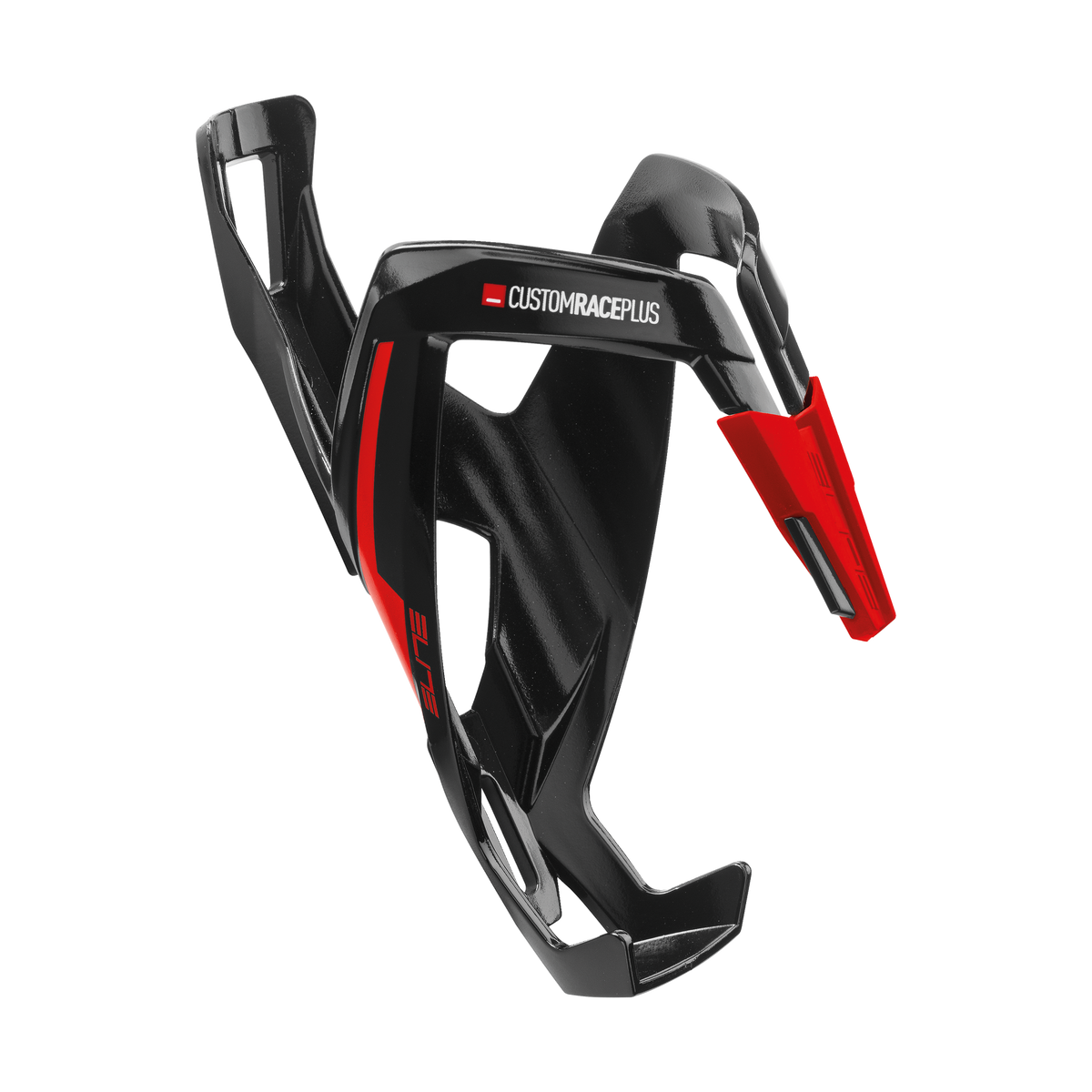Portabidón Elite Custom Race Plus negro brillo/rojo – vista frontal