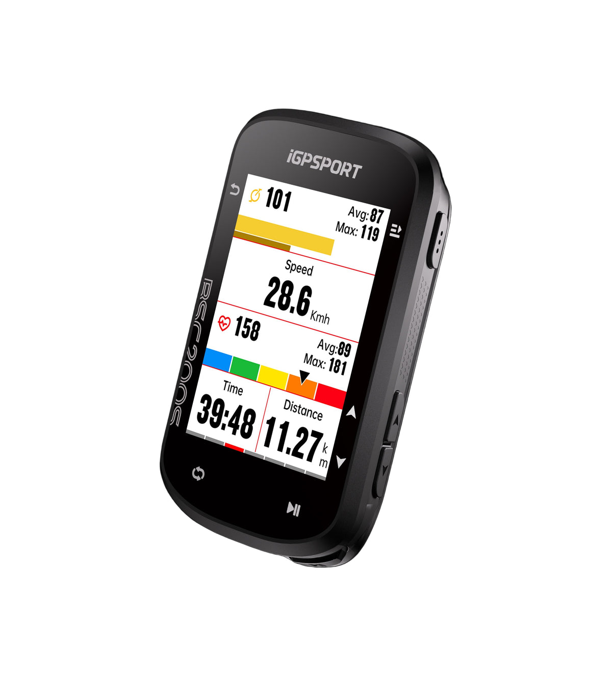Ciclocomputador GPS iGPSPORT BSC200S negro – vista frontal