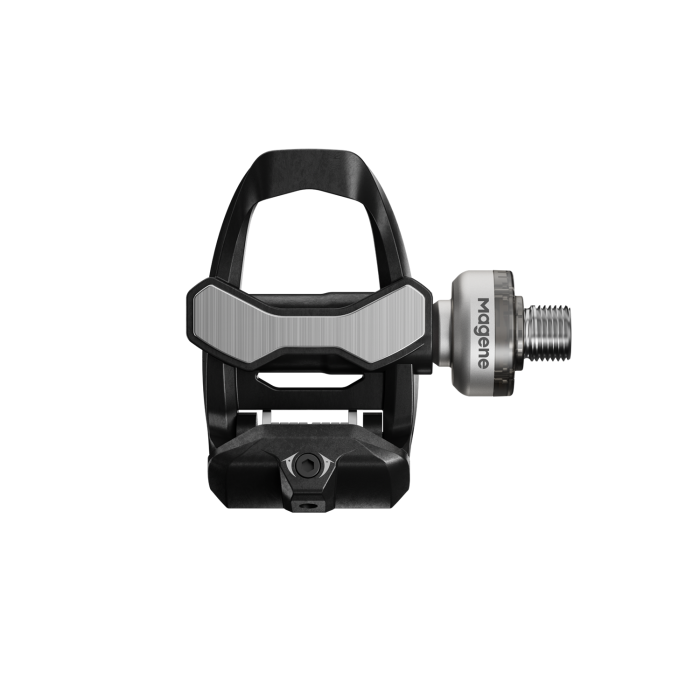 Pedales potenciómetro Magene P715 SPD-SL plateado – vista lateral