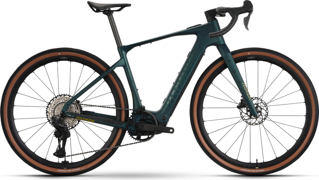 Bicicleta eléctrica gravel Raymon Norza Pro 2026 pinegreen – vista lateral