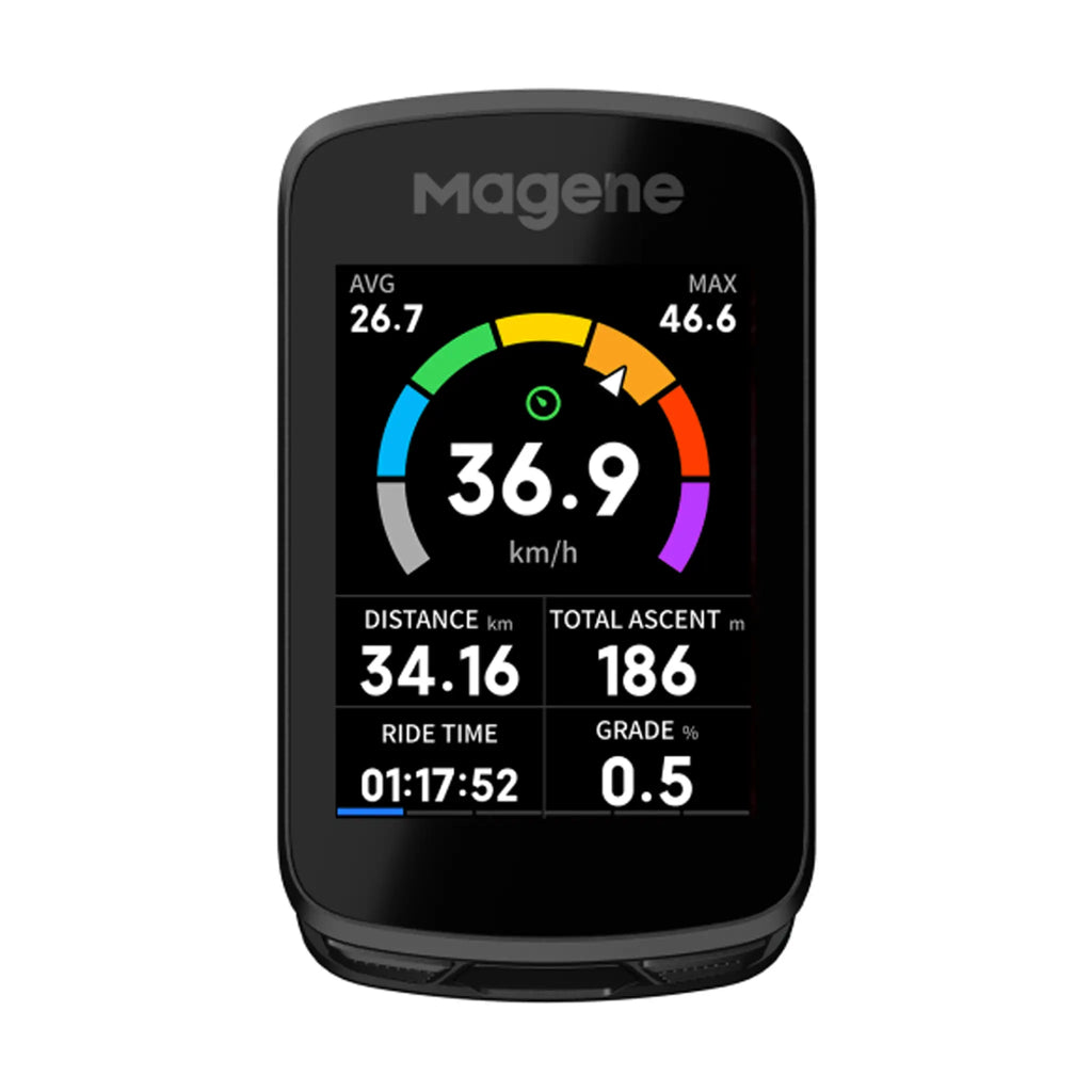 Ciclocomputador GPS Magene C606 Pro negro – pantalla