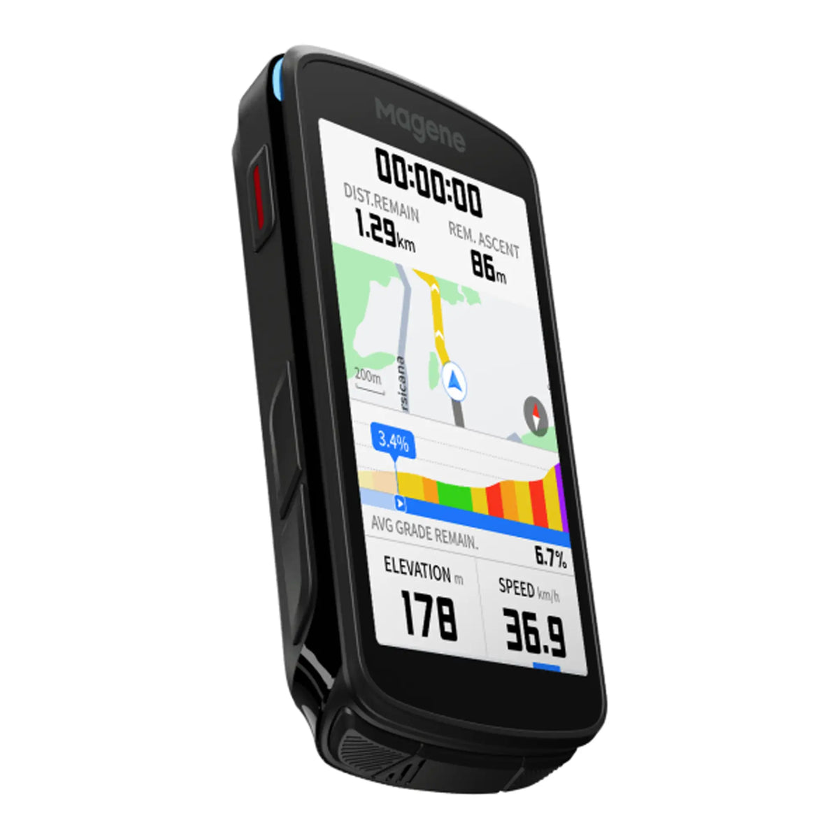 Ciclocomputador GPS Magene C706 negro – vista lateral