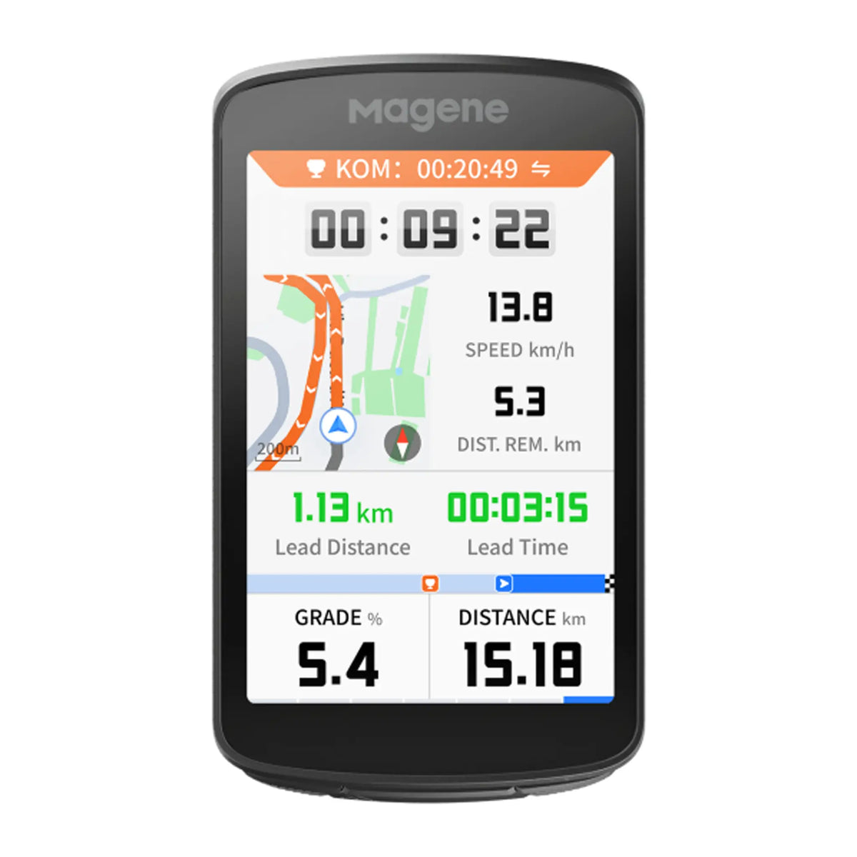 Ciclocomputador GPS Magene C706 negro – vista frontal