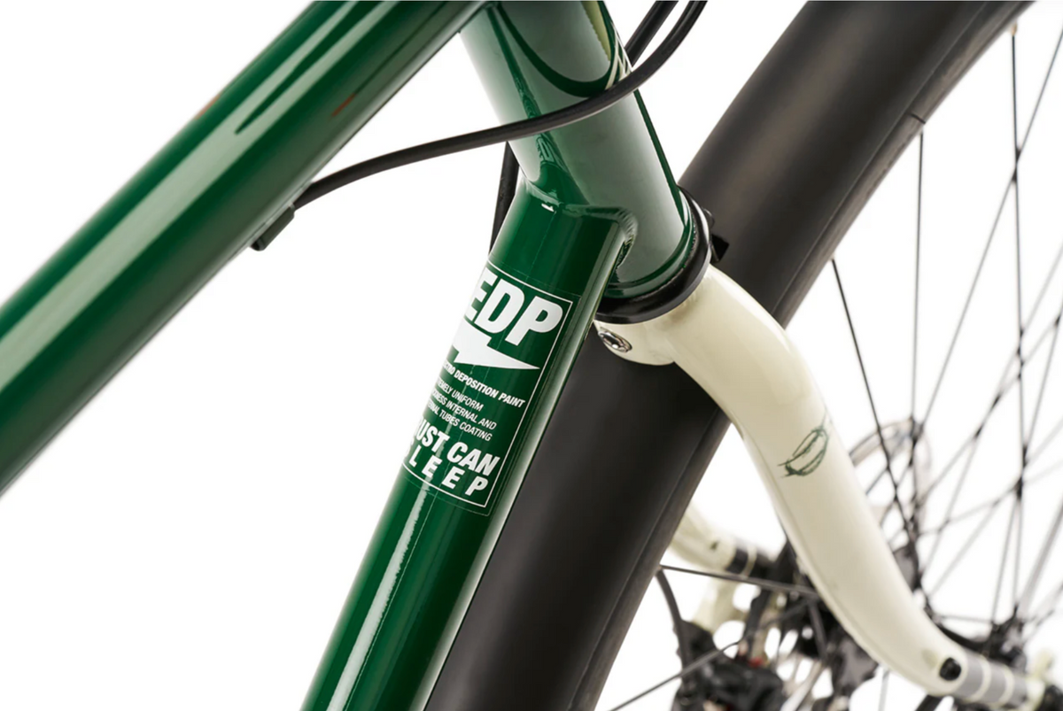 Bicicleta gravel Cinelli Hobootleg Easy Travel Sword 2x10 forever green – detalle cuadro