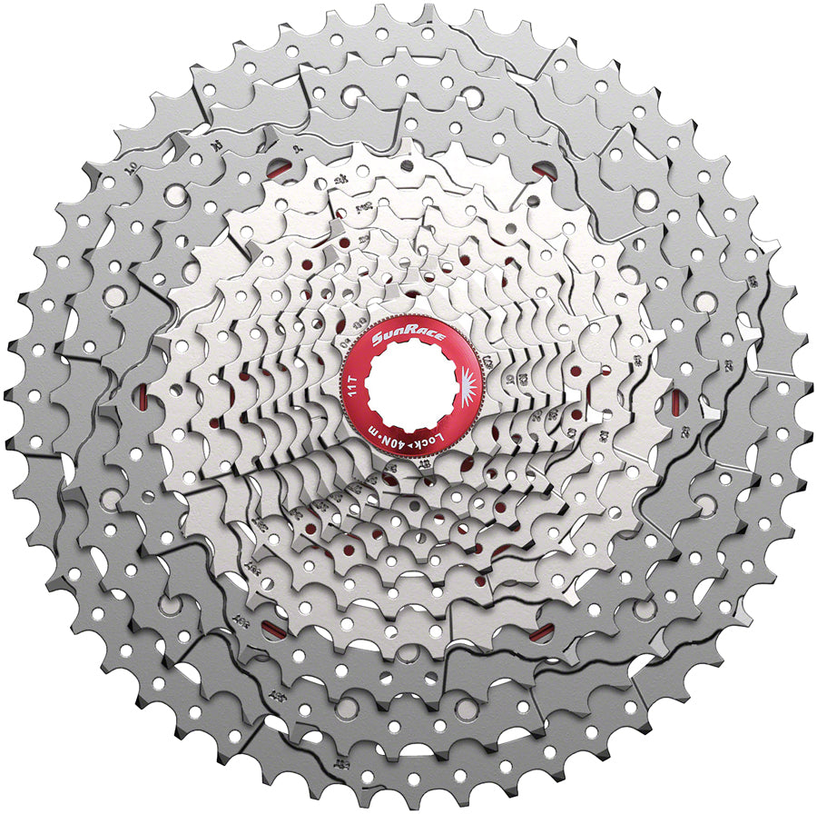 Cassette SunRace CSMZ903 11-51 12 velocidades plateado – Vista frontal