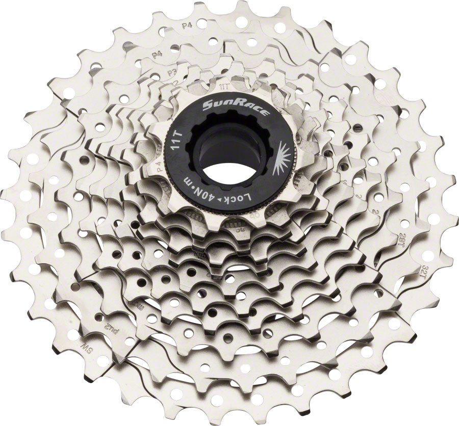 Cassette SunRace CSRS3 11-32 11 velocidades plateado – Vista frontal
