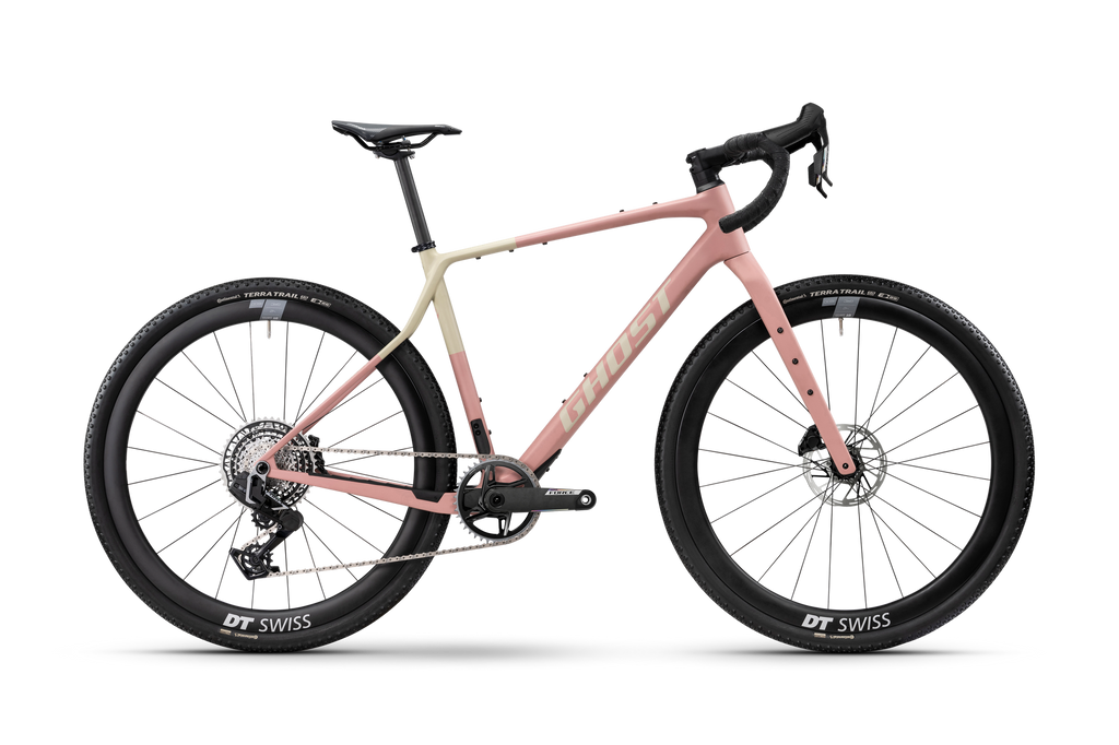 Bicicleta gravel Ghost Asket CF X 2026 rustic terracotta/sandy beige – vista lateral
