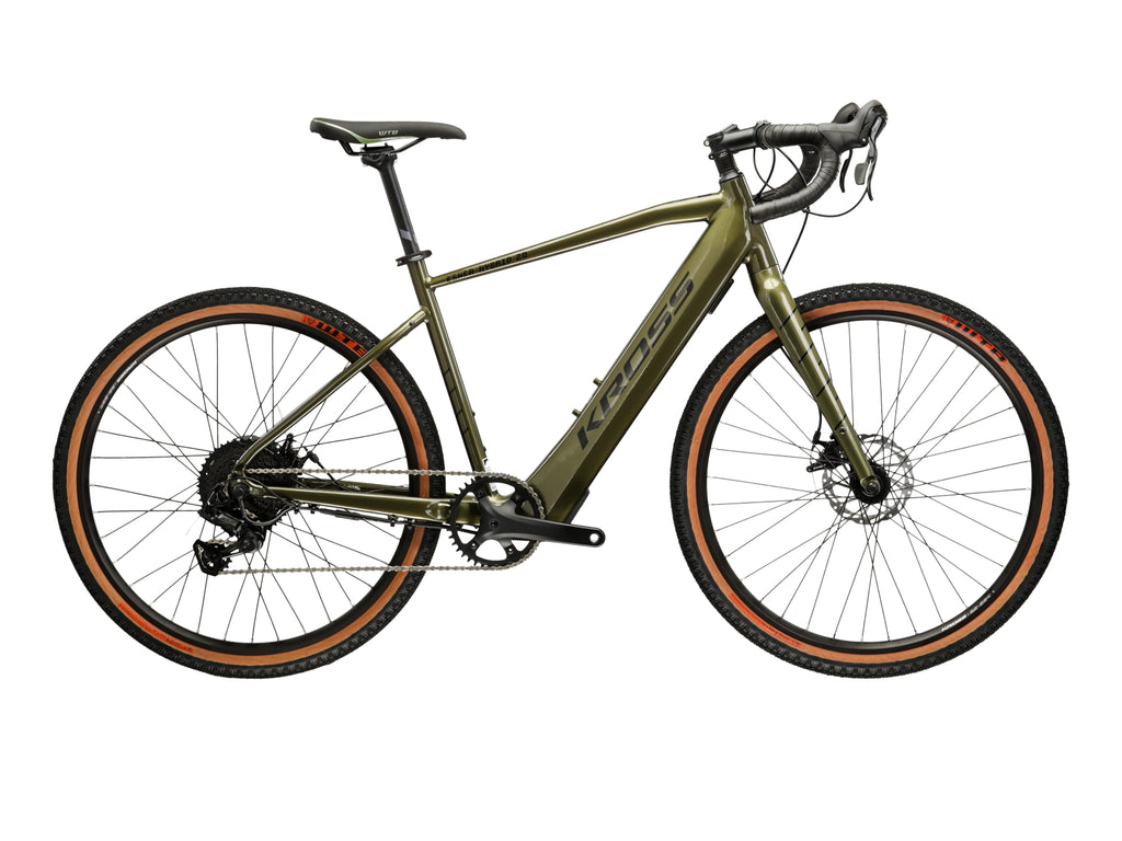 Bicicleta eléctrica gravel Kross Esker Hybrid 2.0 2023 khaki/black – vista lateral