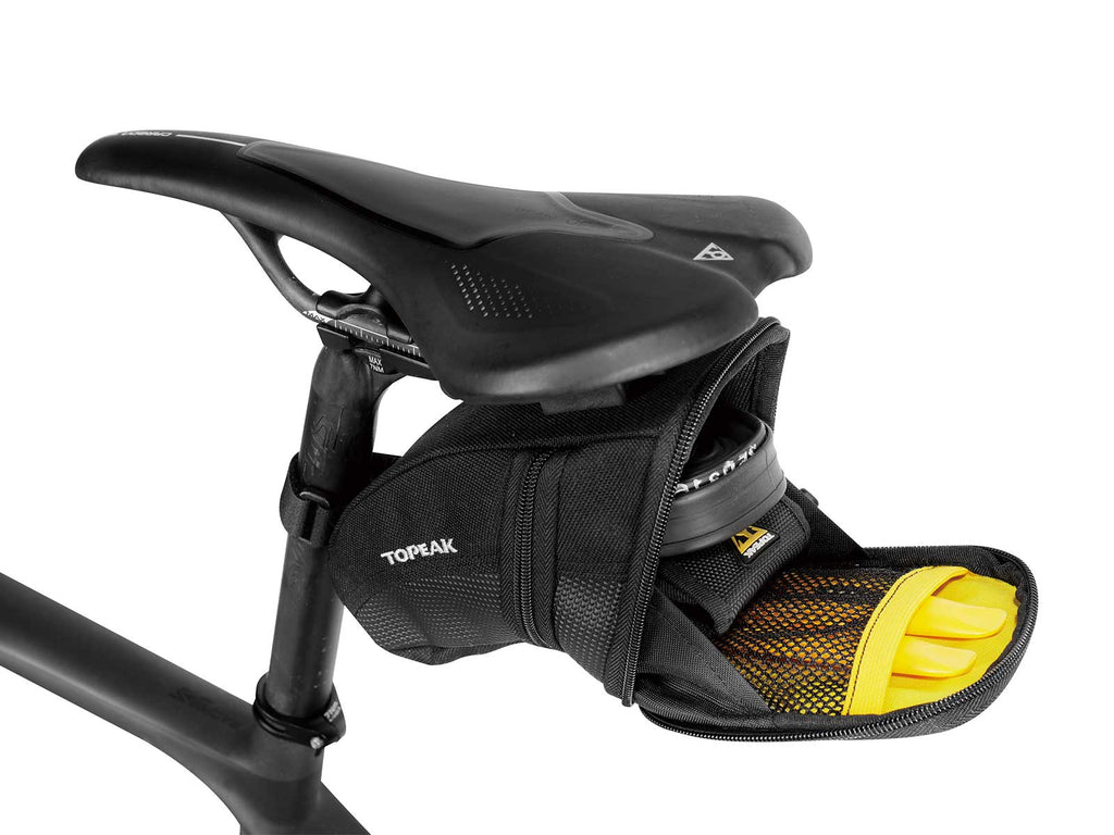 Bolsa de sillín Topeak Aero Wedge Pack (M) negro – abierta, interior