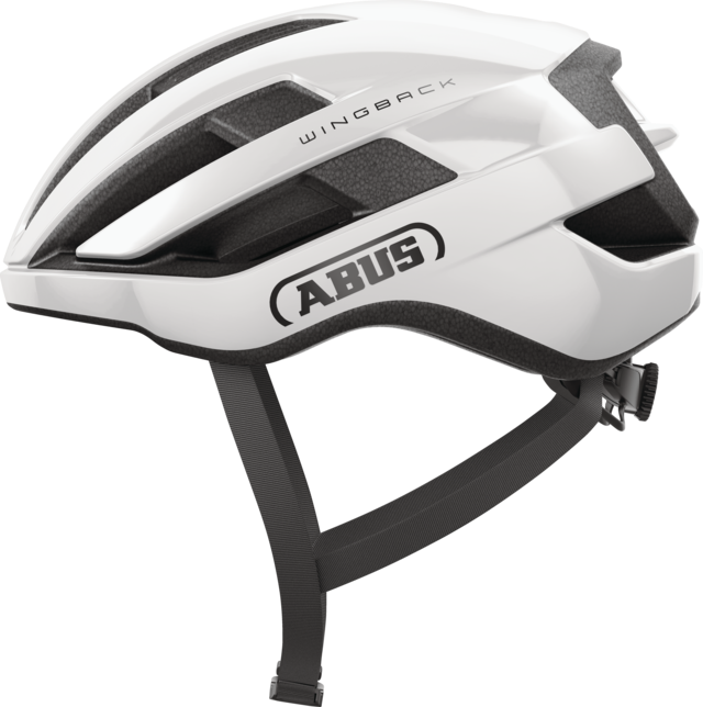 Casco ABUS WingBack blanco brillo – vista lateral