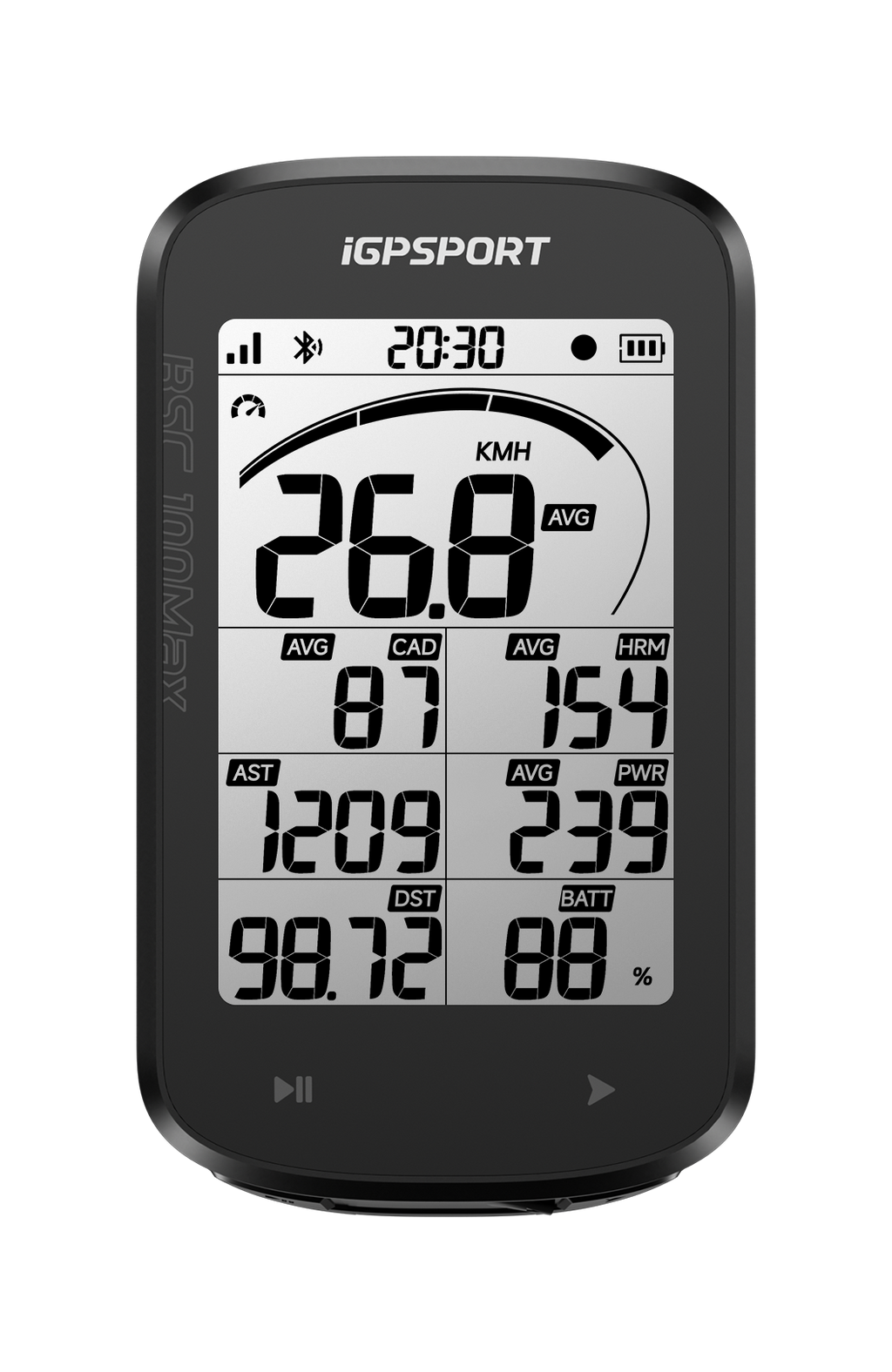 Ciclocomputador GPS iGPSPORT BSC100Max negro – vista trasera