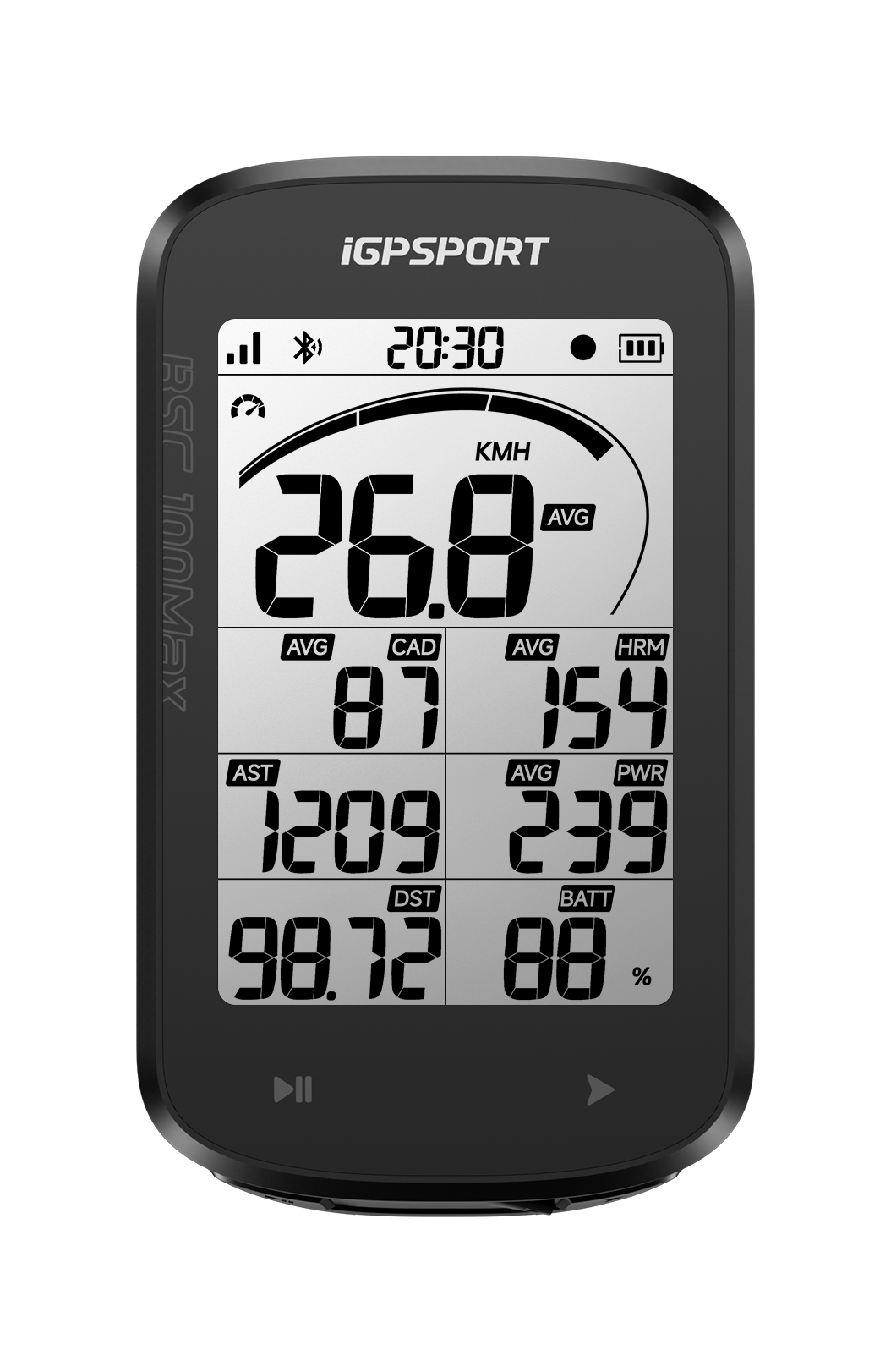 Ciclocomputador GPS iGPSPORT BSC100Max negro – vista trasera
