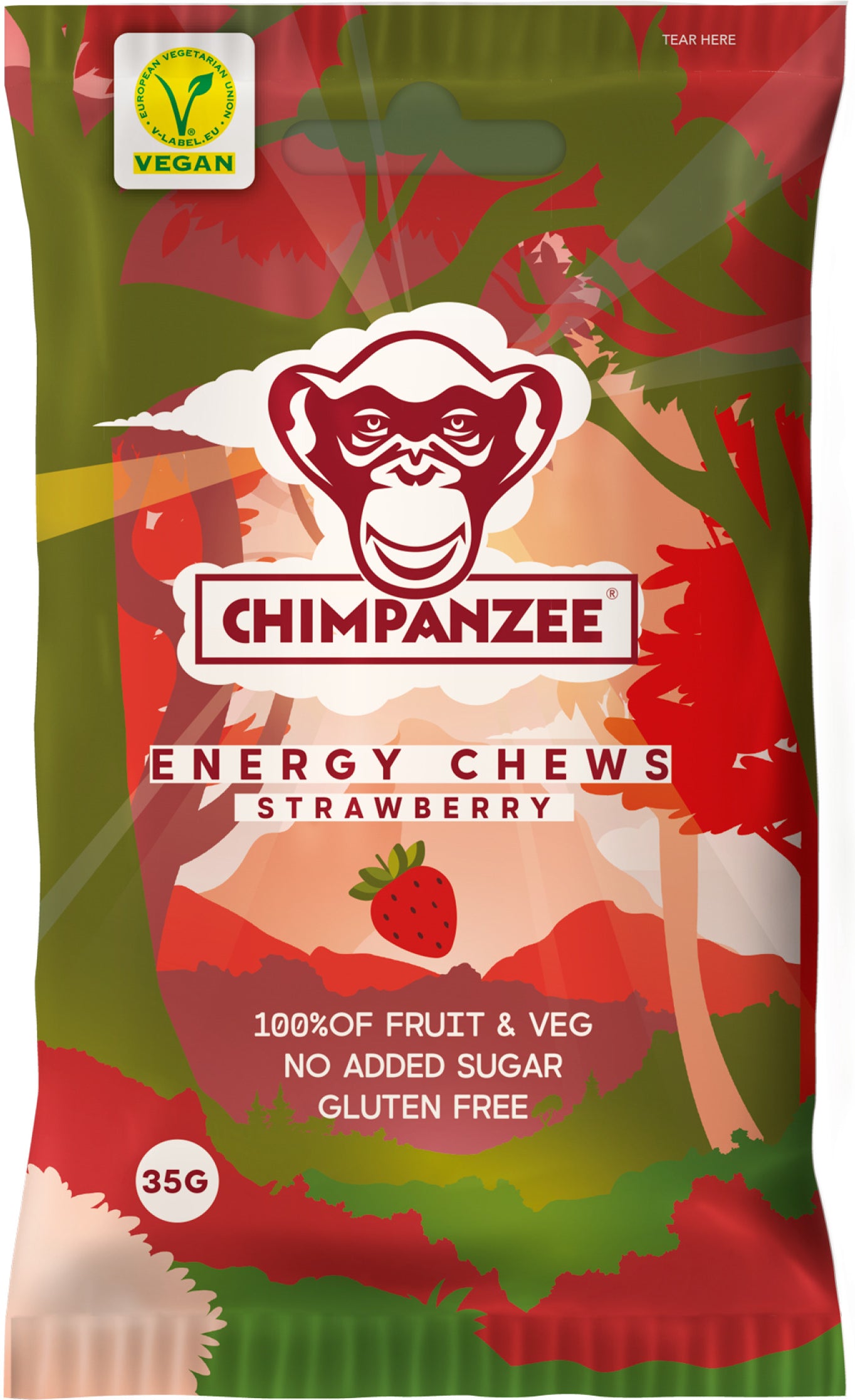 Chimpanzee Energy Chews Fresa 35g (pack de 20)