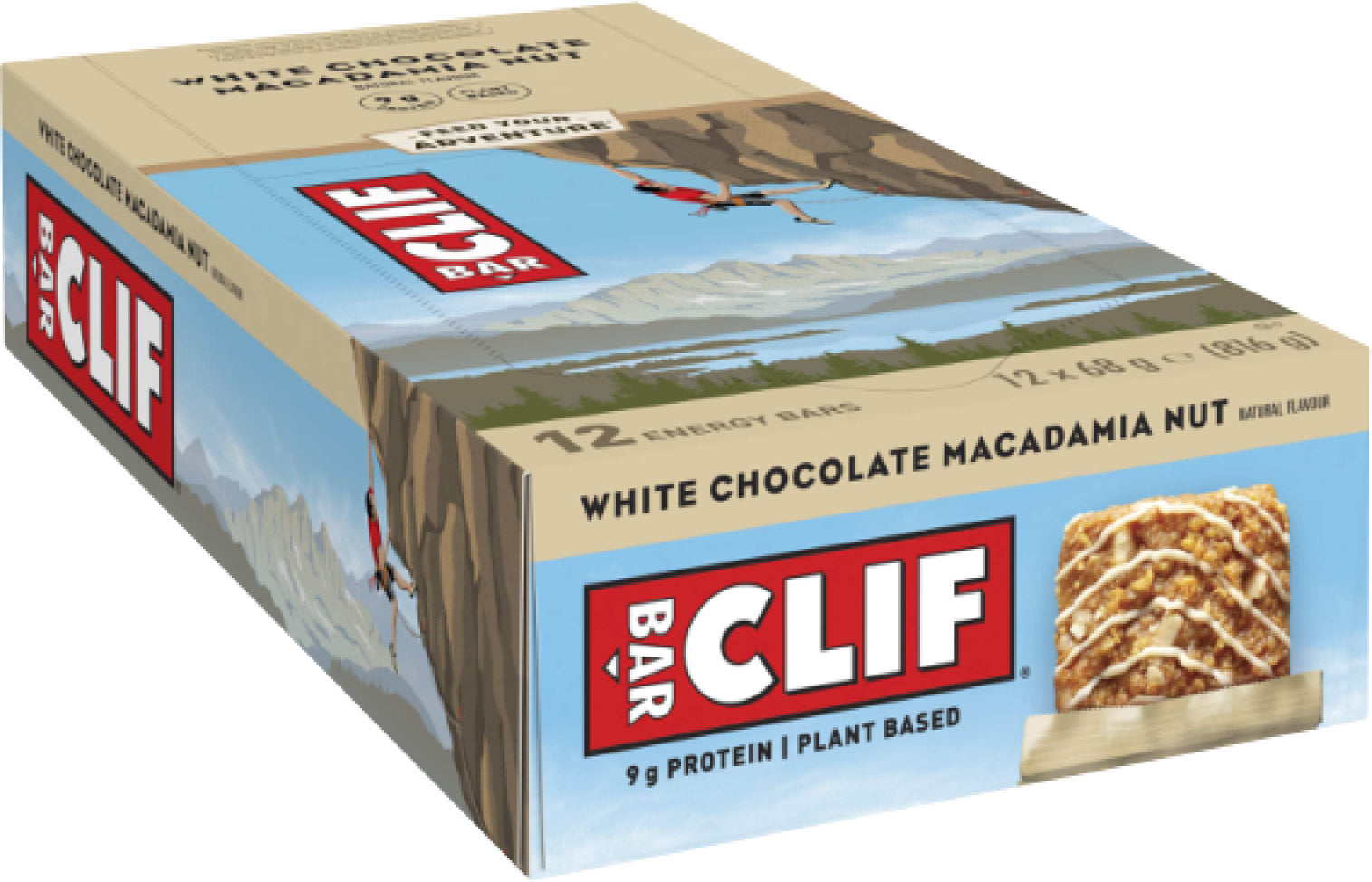 Clif Bar Chocolate Blanco y Macadamia 68g (pack de 12)
