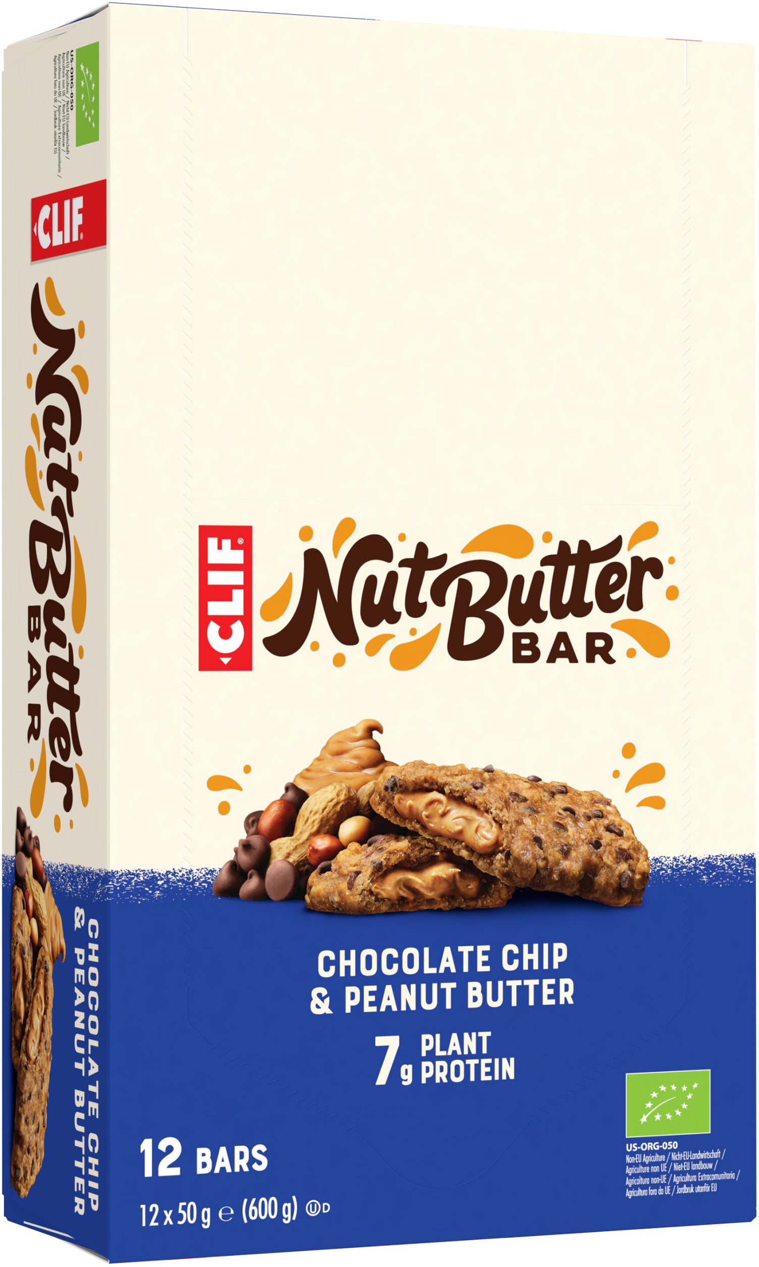 Clif Bar Nut Butter Chocolate Chips y Cacahuete 50g (pack de 12)