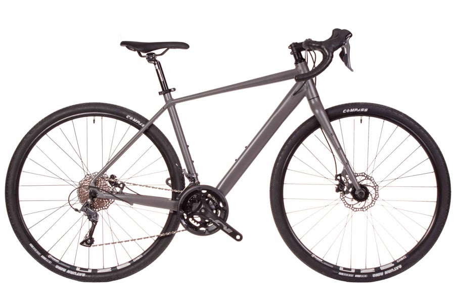 Bicicleta gravel Crest Split 16v gris sable – vista lateral