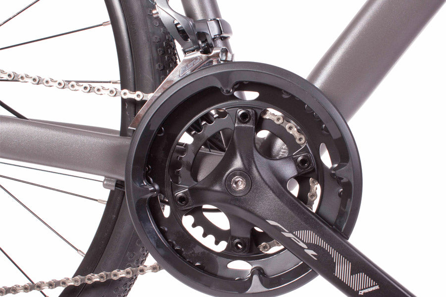 Bicicleta gravel Crest Split 16v gris sable – detalle