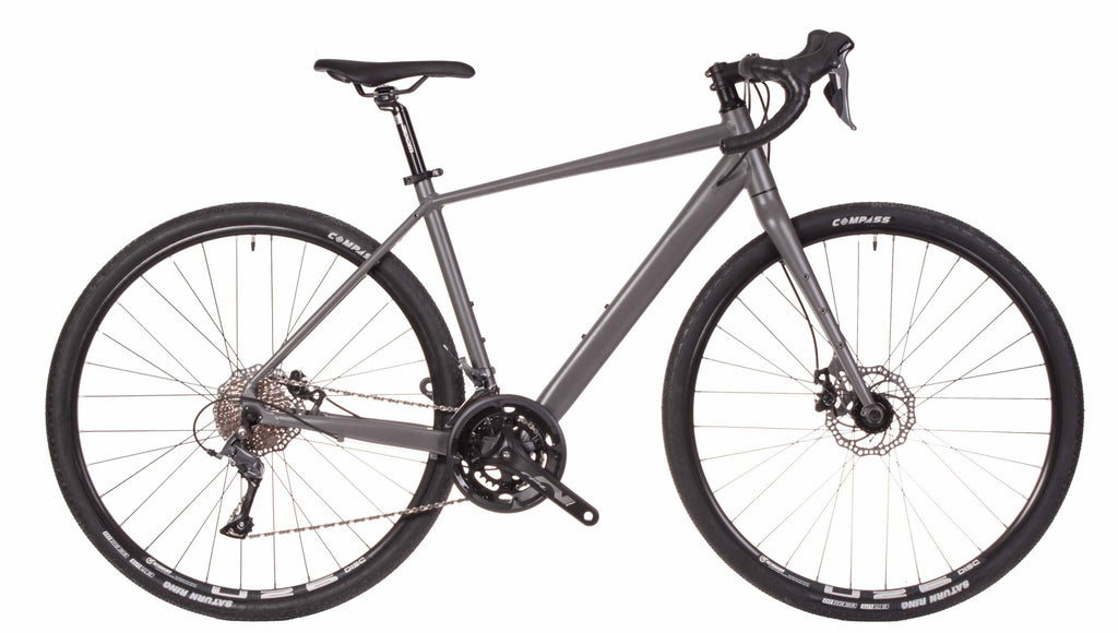 Bicicleta gravel Crest Split 16v gris sable – vista lateral