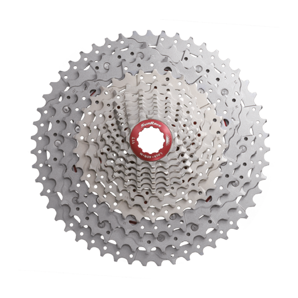 Cassette SunRace CSMZ903 11-51 12 velocidades plateado – Vista frontal