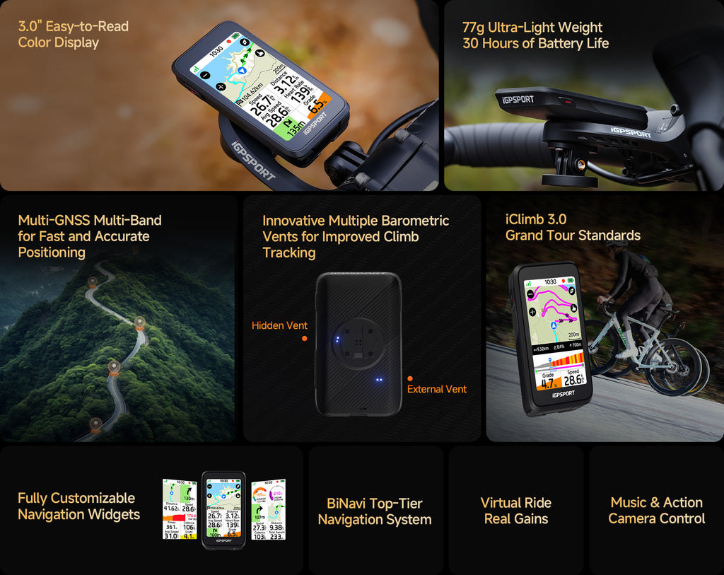 Ciclocomputador GPS iGPSPORT BiNavi Air negro – en uso