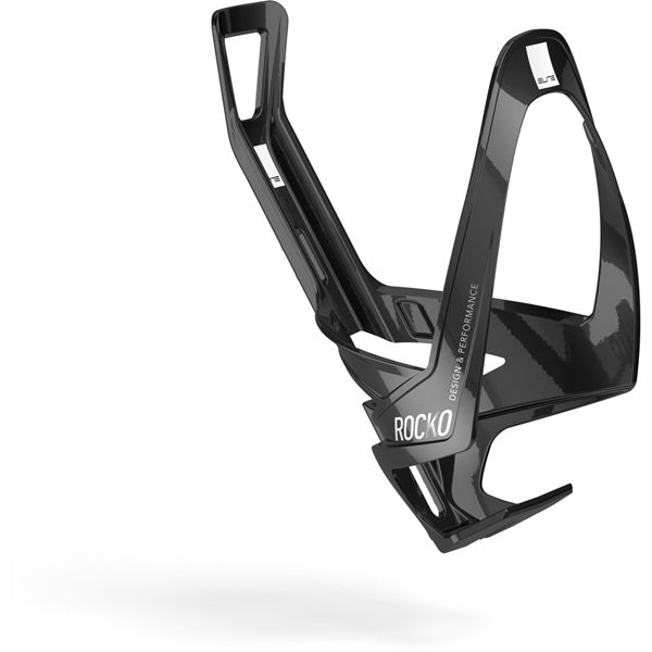 Portabidón Elite Rocko Carbon negro brillo con logo blanco – vista frontal