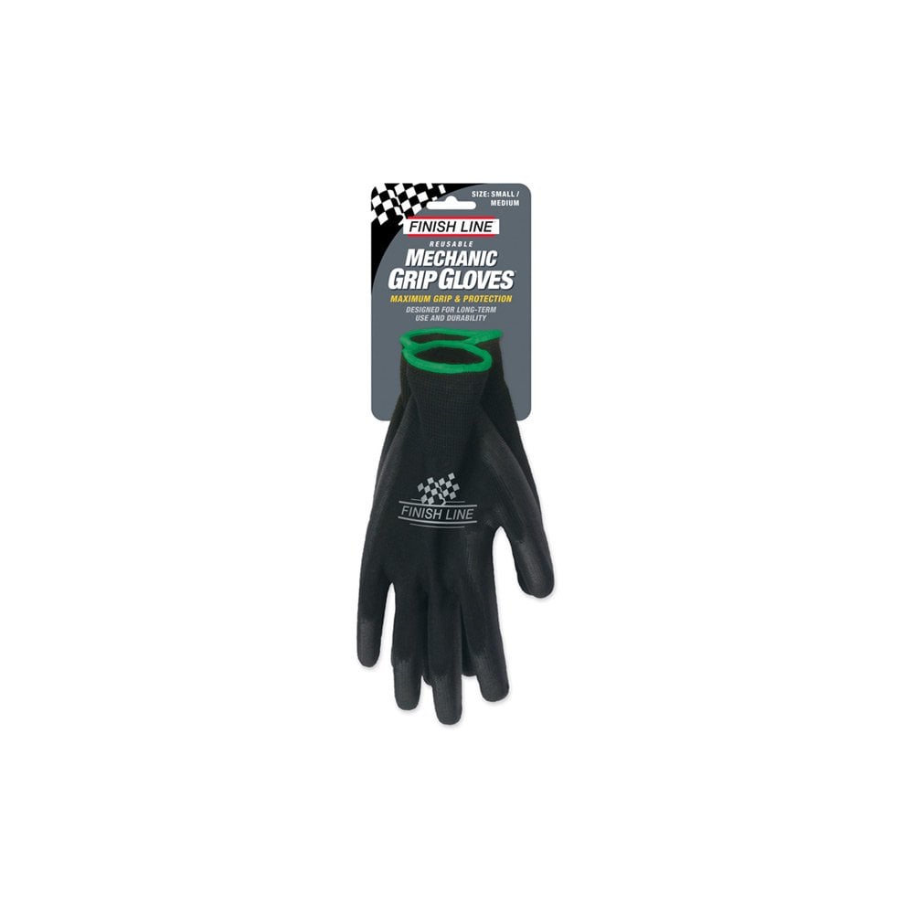 Guantes de taller Finish Line Mechanic Grip negro – vista general