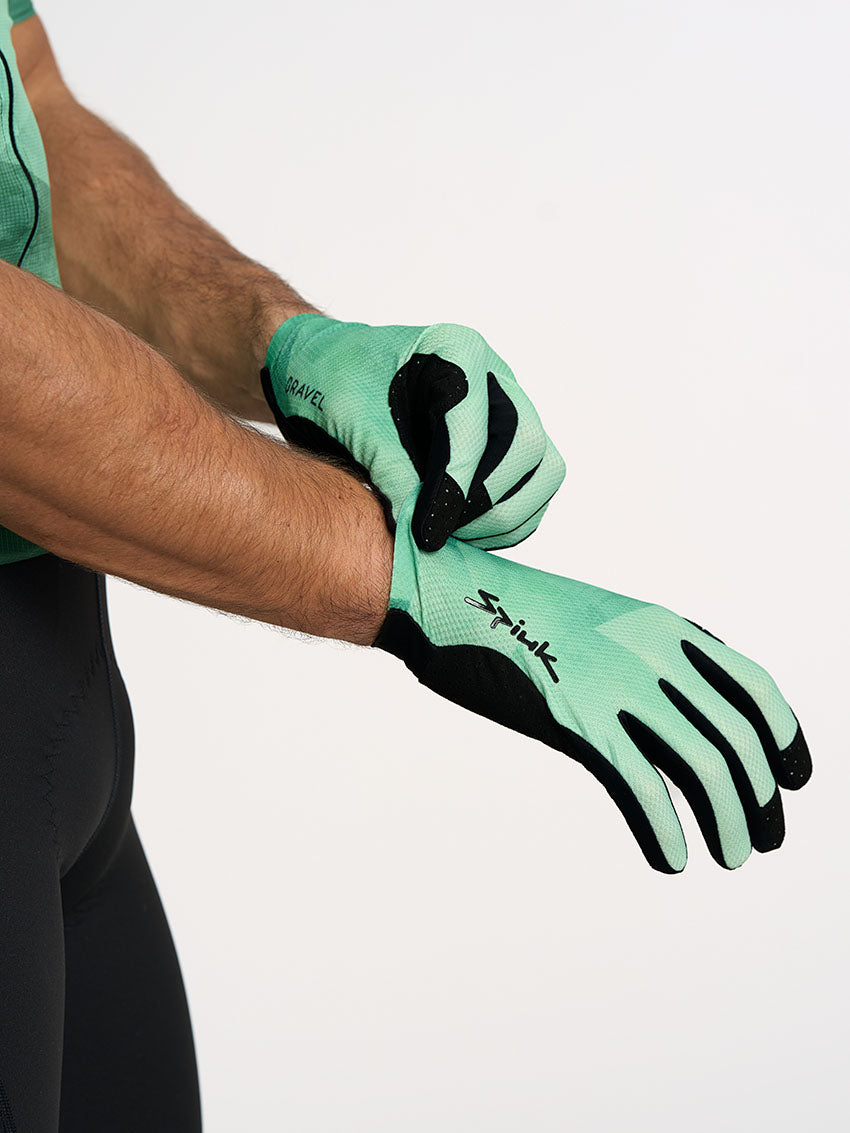 Guantes Spiuk Gravel largos verde – palma