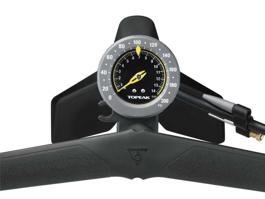 Bomba de suelo Topeak JoeBlow Race negro – detalle del manómetro