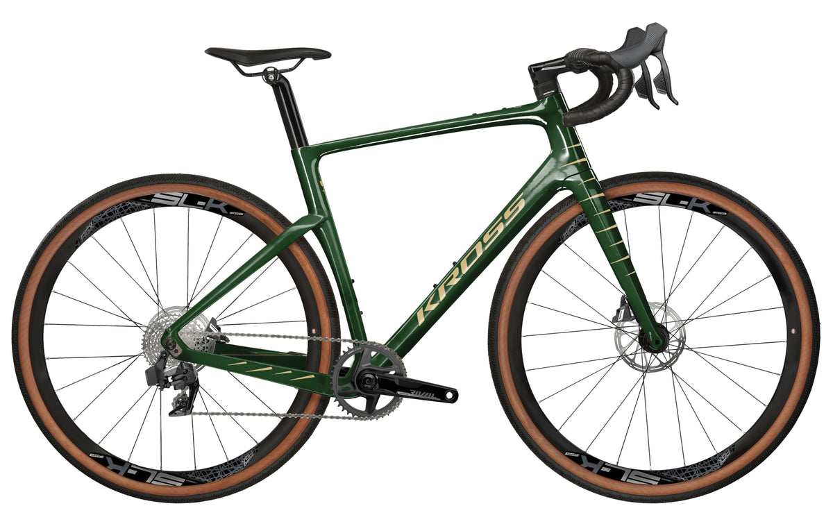 Bicicleta gravel Kross Esker RS 3.0 2024 green gold – vista lateral