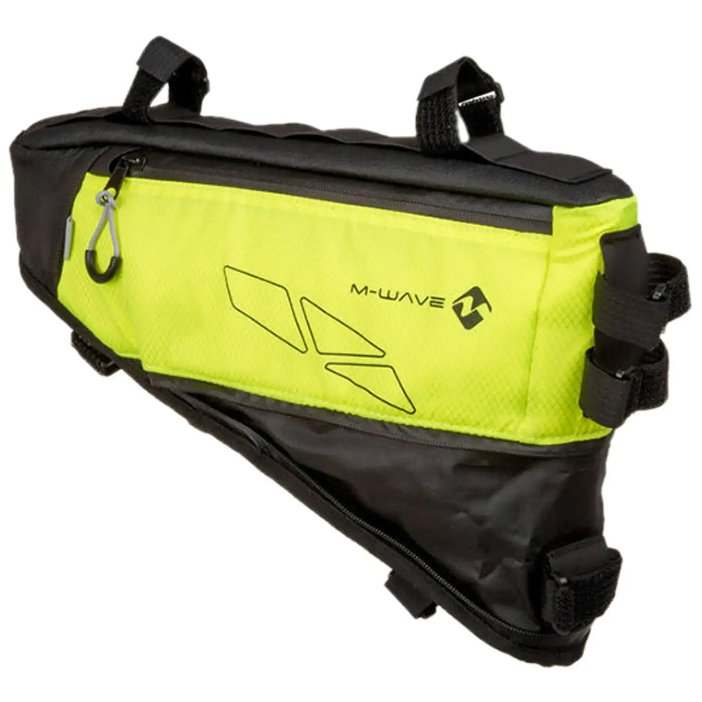 Bolsa de cuadro M-Wave Rough Ride Triangle amarillo – montada