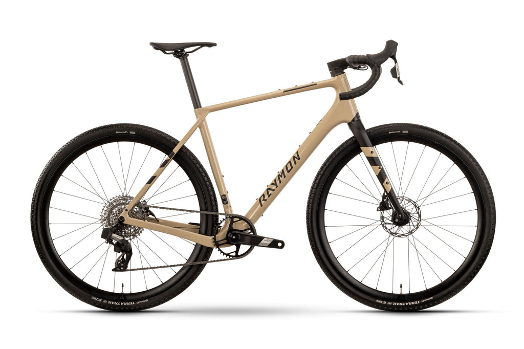 Bicicleta gravel Raymon Soreno Pro Apex AXS 2025 sand/black – vista lateral