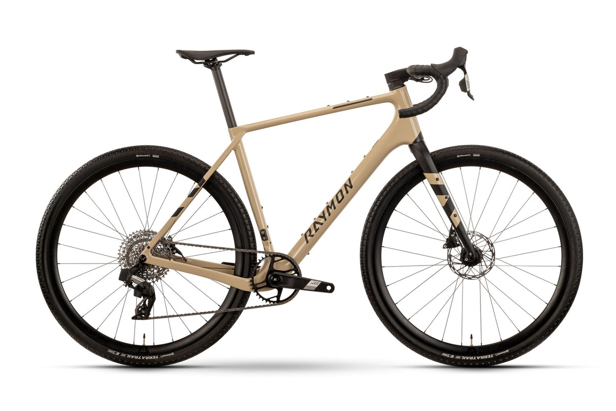 Bicicleta gravel Raymon Soreno Pro Apex AXS 2025 sand/black – vista lateral