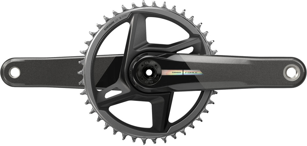 Bielas SRAM Force AXS Wide Iridescent DUB tornasolado – vista lateral